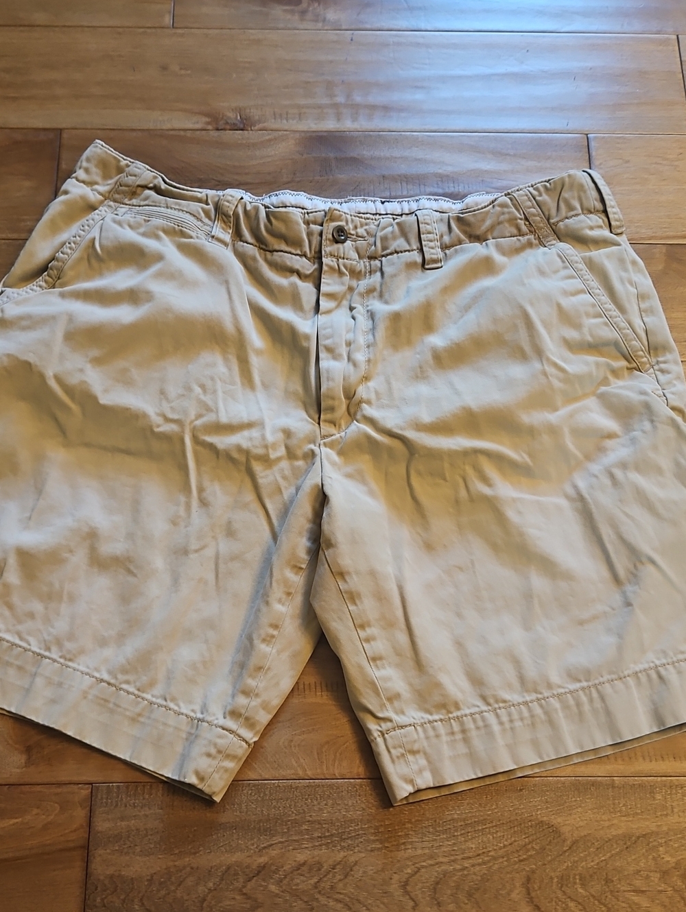 Ralph Lauren Beige Flat-Front Cotton Shorts